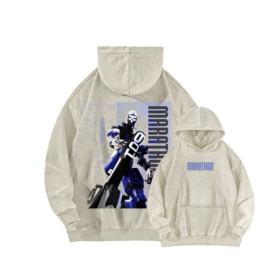 Marathon Unisex Washed Hoodie 2604005438