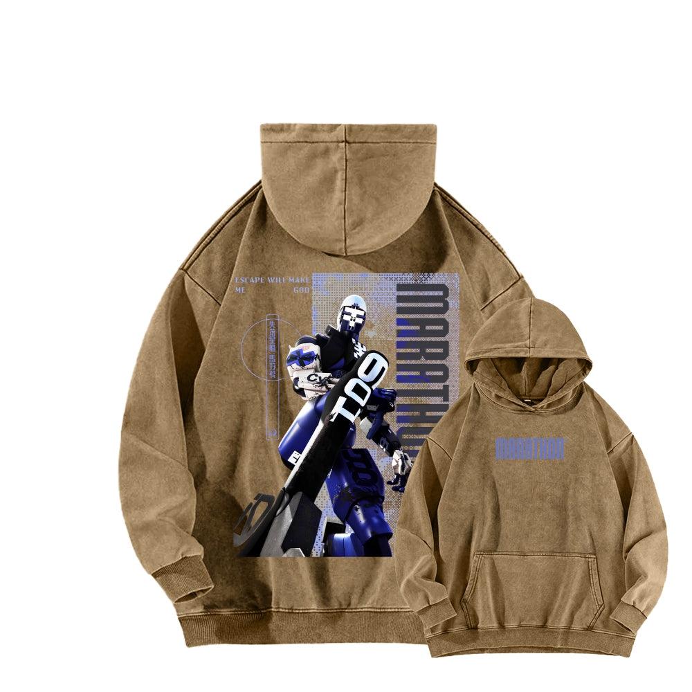 Marathon Unisex Washed Hoodie 2604005438