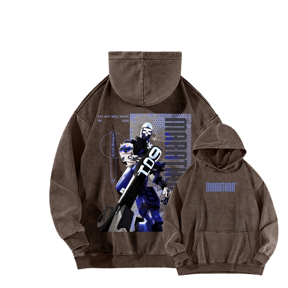 Marathon Unisex Washed Hoodie 2604005438