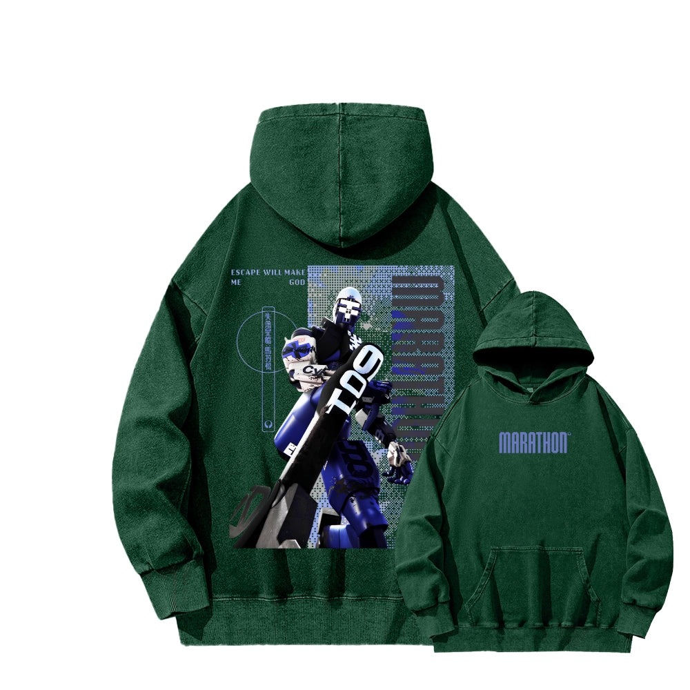 Marathon Unisex Washed Hoodie 2604005438