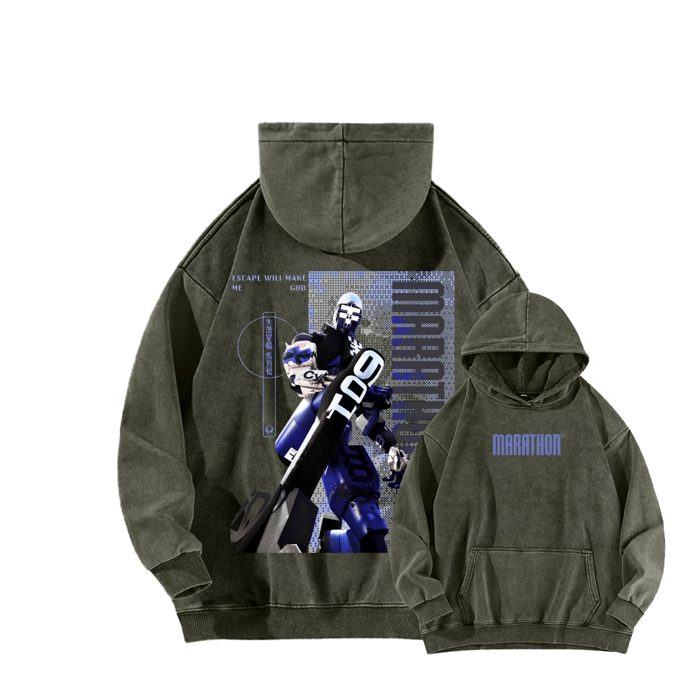 Marathon Unisex Washed Hoodie 2604005438