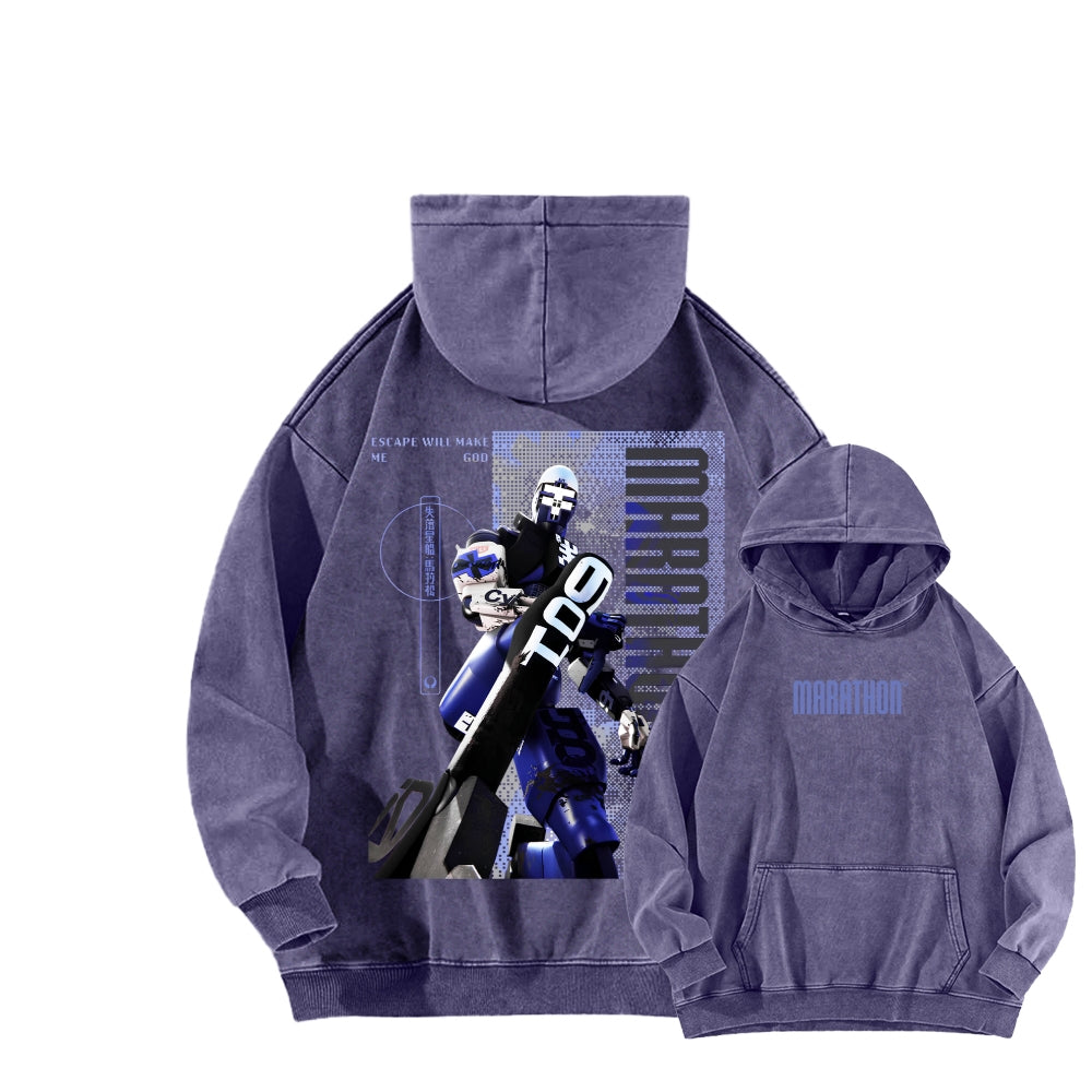 Marathon Unisex Washed Hoodie 2604005438
