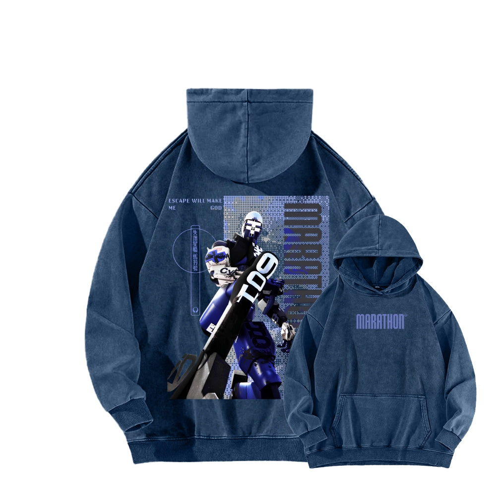 Marathon Unisex Washed Hoodie 2604005438