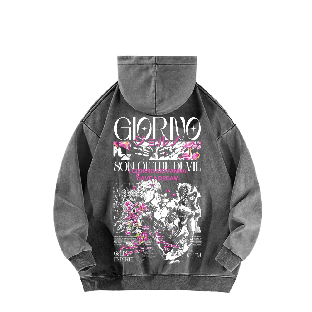 Jojo's Bizarre Adventure Unisex Washed Hoodie 2604008781