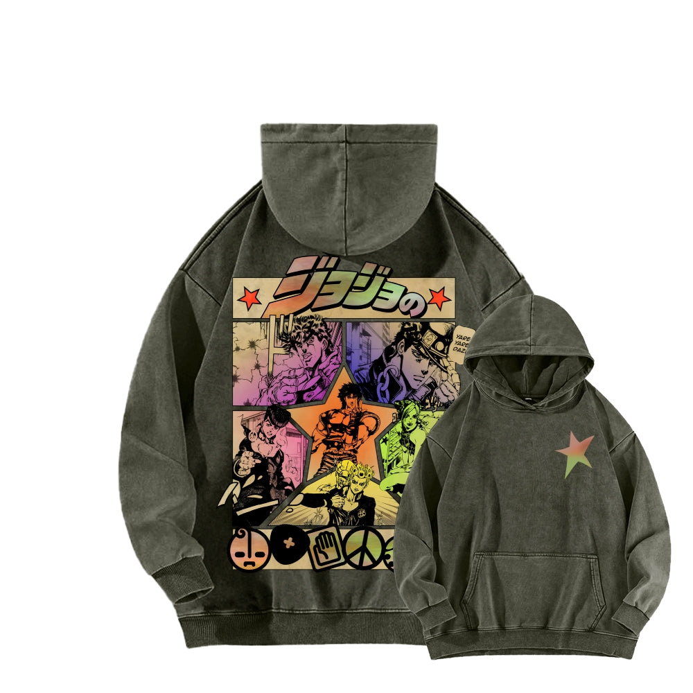 Jojo's Bizarre Adventure Unisex Washed Hoodie 2604008794