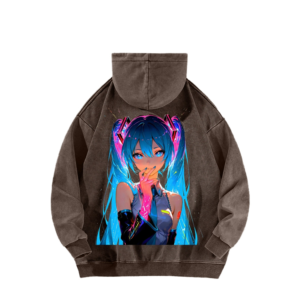 Hatsune Miku Unisex Washed Hoodie 2604011644