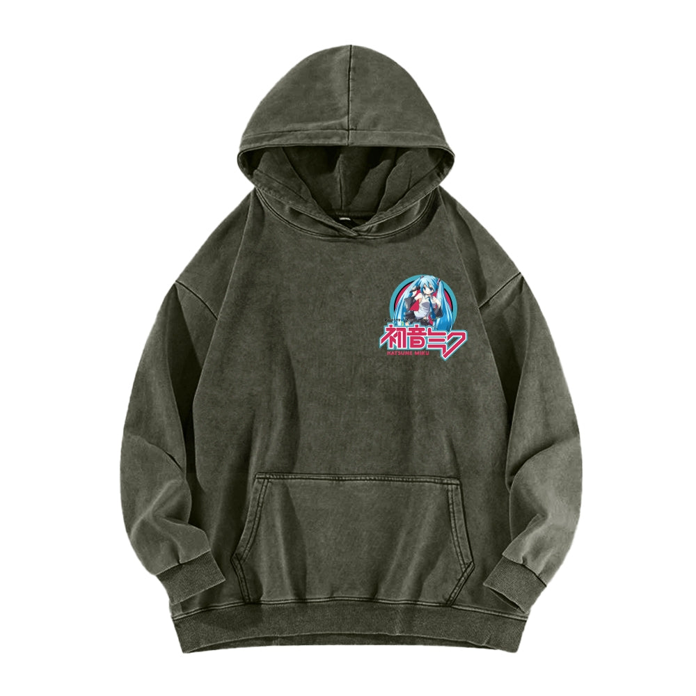 Hatsune Miku Unisex Washed Hoodie 2604011644