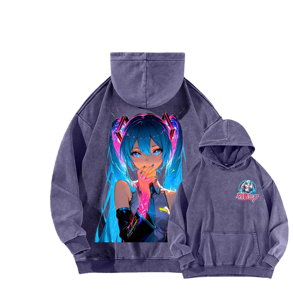 Hatsune Miku Unisex Washed Hoodie 2604011644