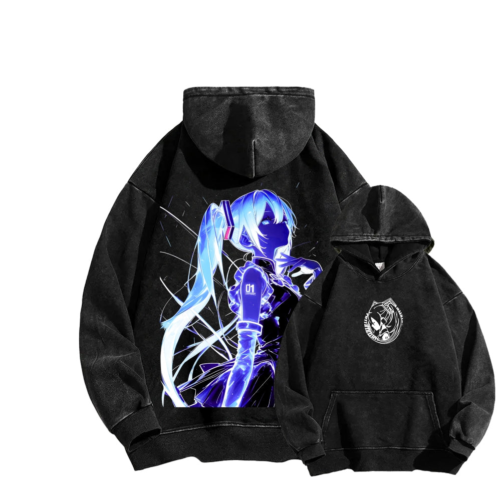 Hatsune Miku Unisex Washed Hoodie 2604011652