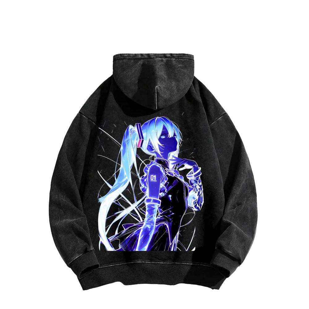 Hatsune Miku Unisex Washed Hoodie 2604011652