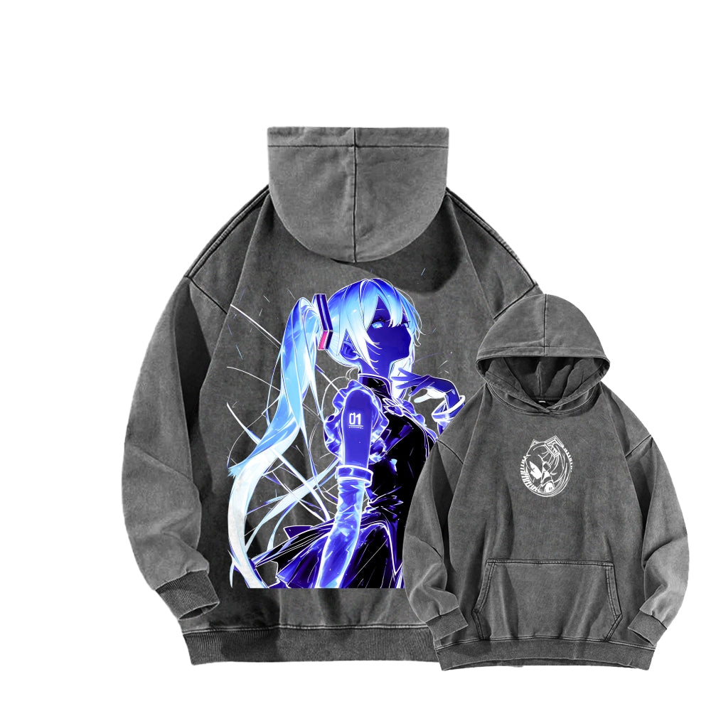Hatsune Miku Unisex Washed Hoodie 2604011652