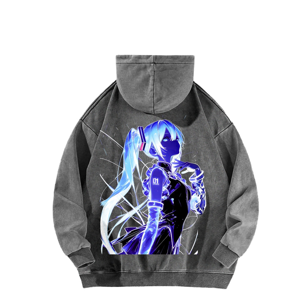 Hatsune Miku Unisex Washed Hoodie 2604011652