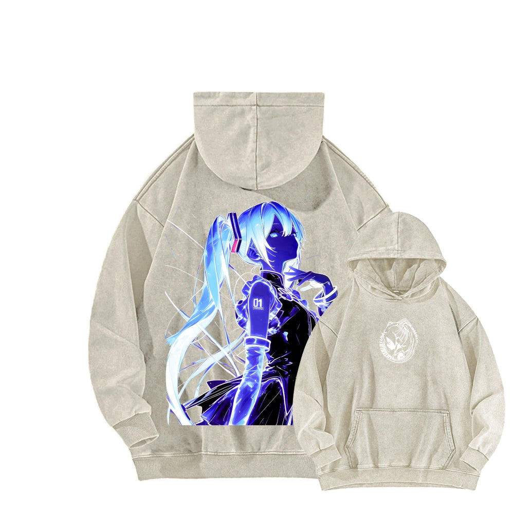 Hatsune Miku Unisex Washed Hoodie 2604011652