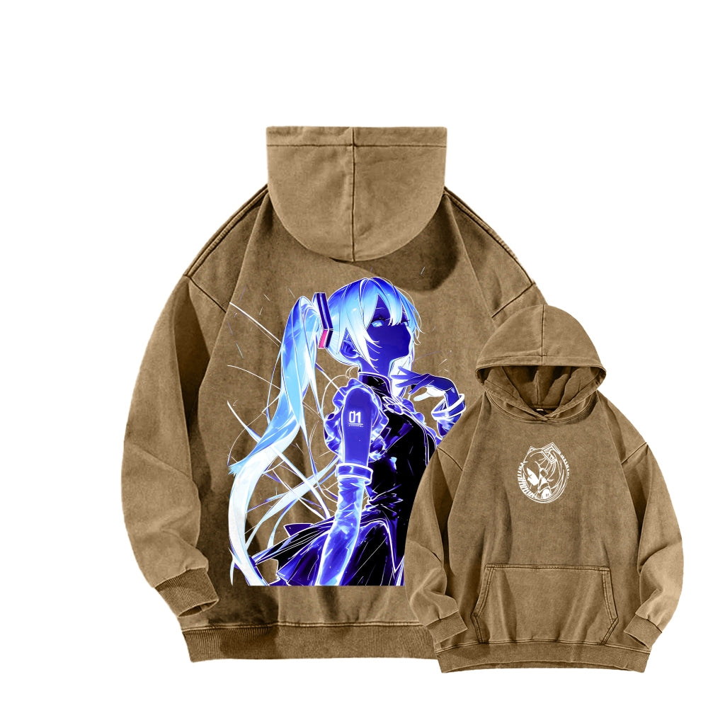 Hatsune Miku Unisex Washed Hoodie 2604011652