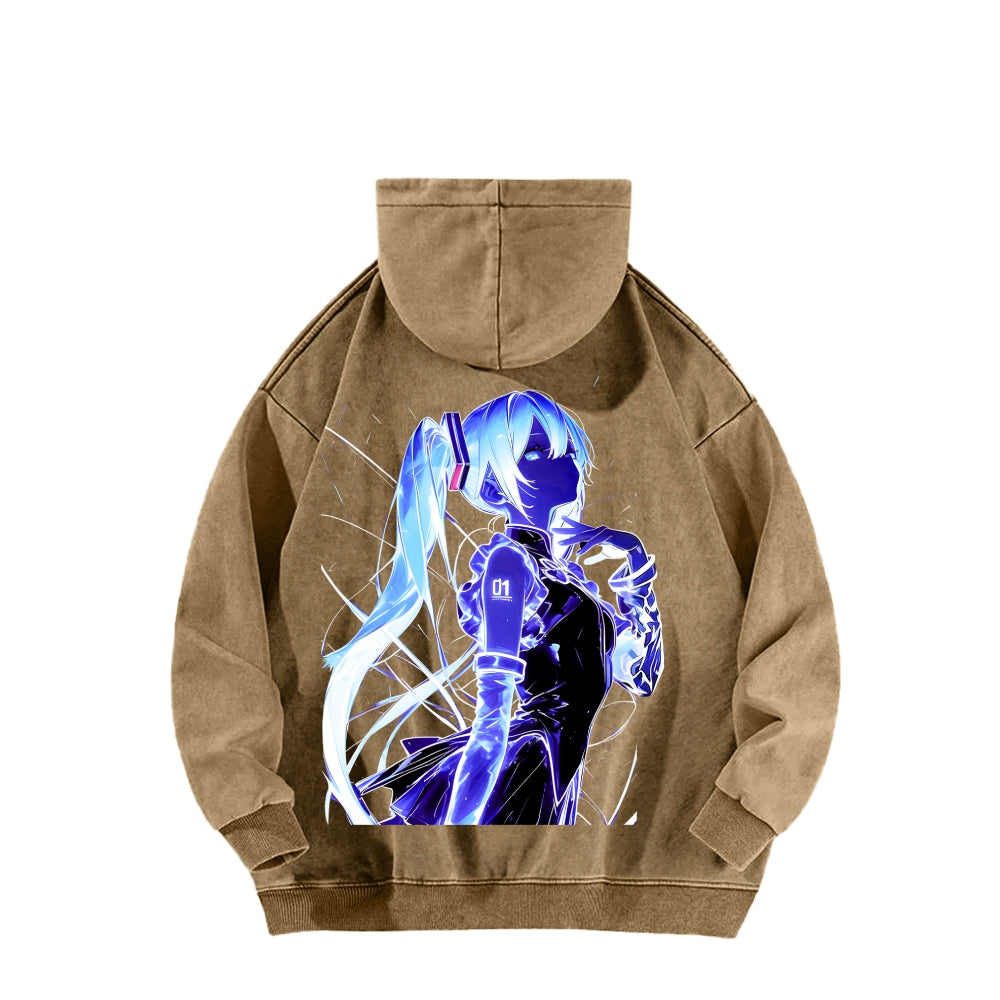 Hatsune Miku Unisex Washed Hoodie 2604011652