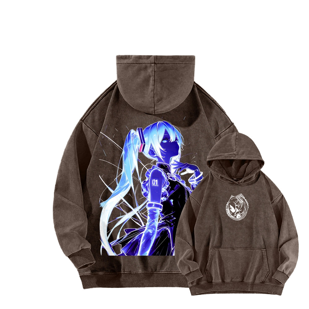 Hatsune Miku Unisex Washed Hoodie 2604011652