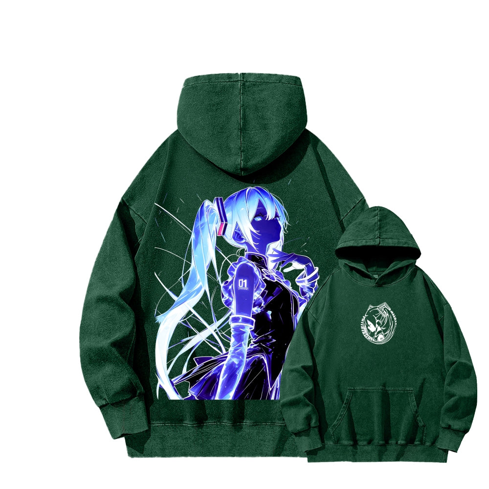 Hatsune Miku Unisex Washed Hoodie 2604011652