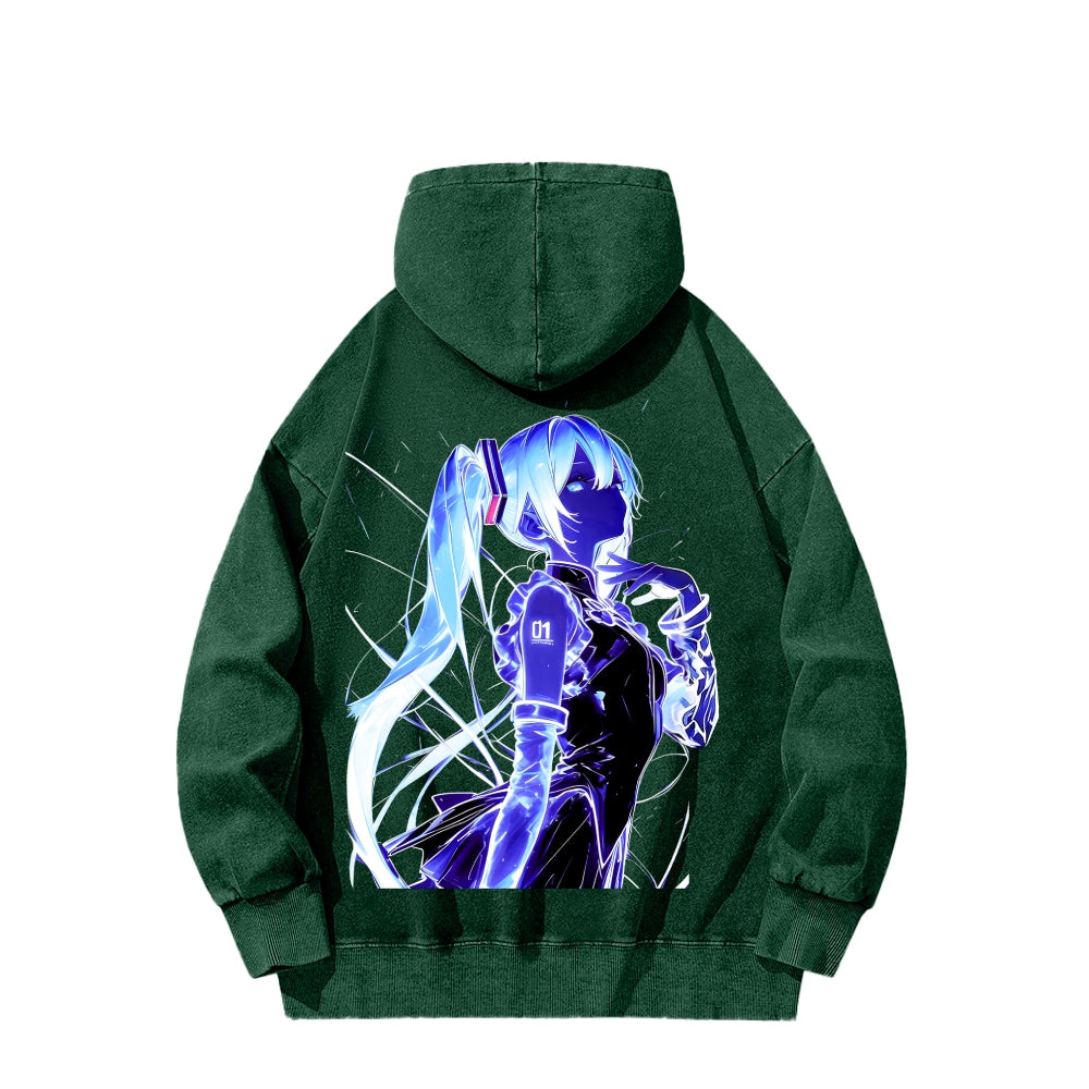 Hatsune Miku Unisex Washed Hoodie 2604011652