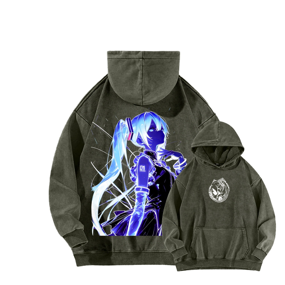 Hatsune Miku Unisex Washed Hoodie 2604011652