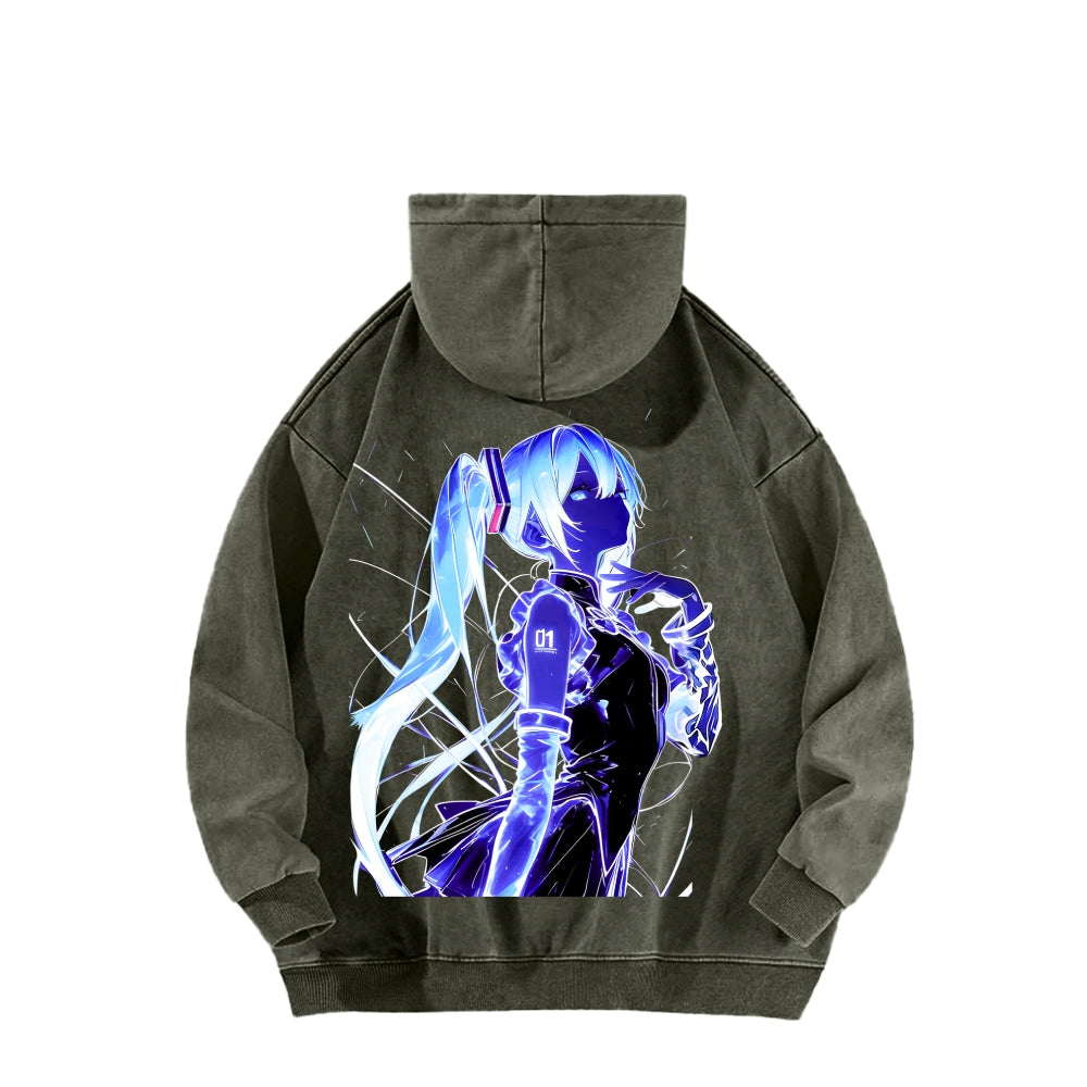 Hatsune Miku Unisex Washed Hoodie 2604011652