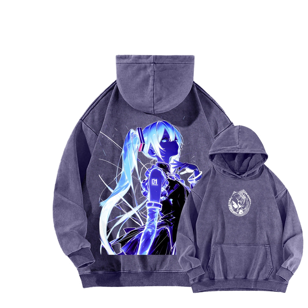Hatsune Miku Unisex Washed Hoodie 2604011652