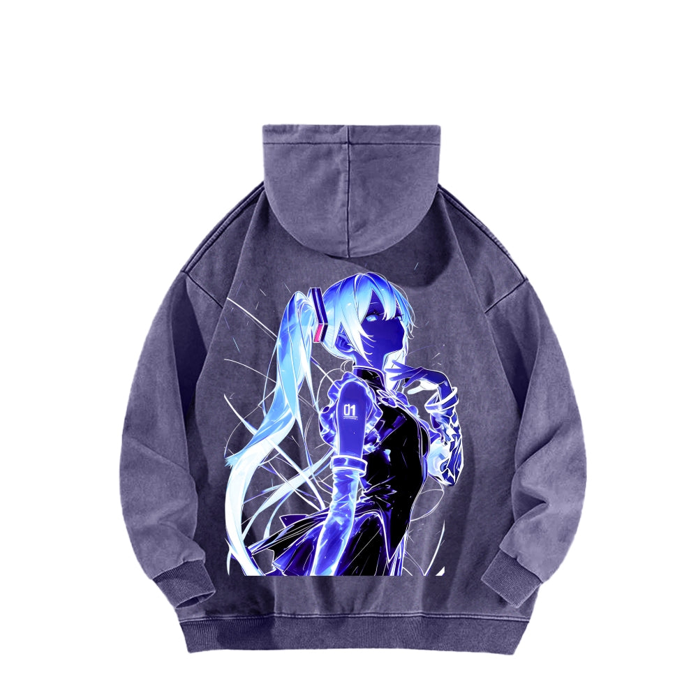 Hatsune Miku Unisex Washed Hoodie 2604011652