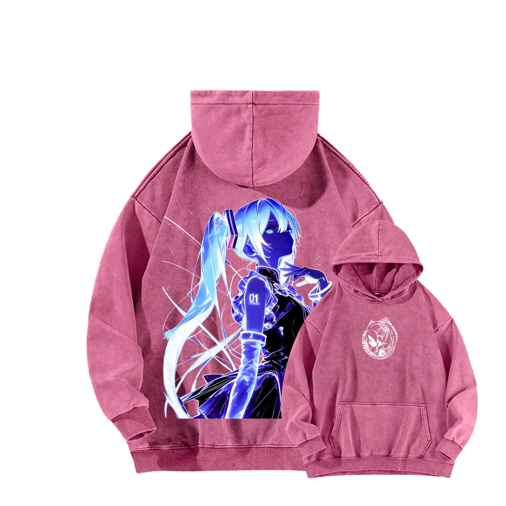 Hatsune Miku Unisex Washed Hoodie 2604011652