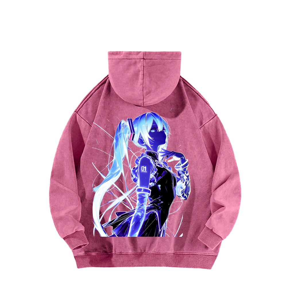 Hatsune Miku Unisex Washed Hoodie 2604011652