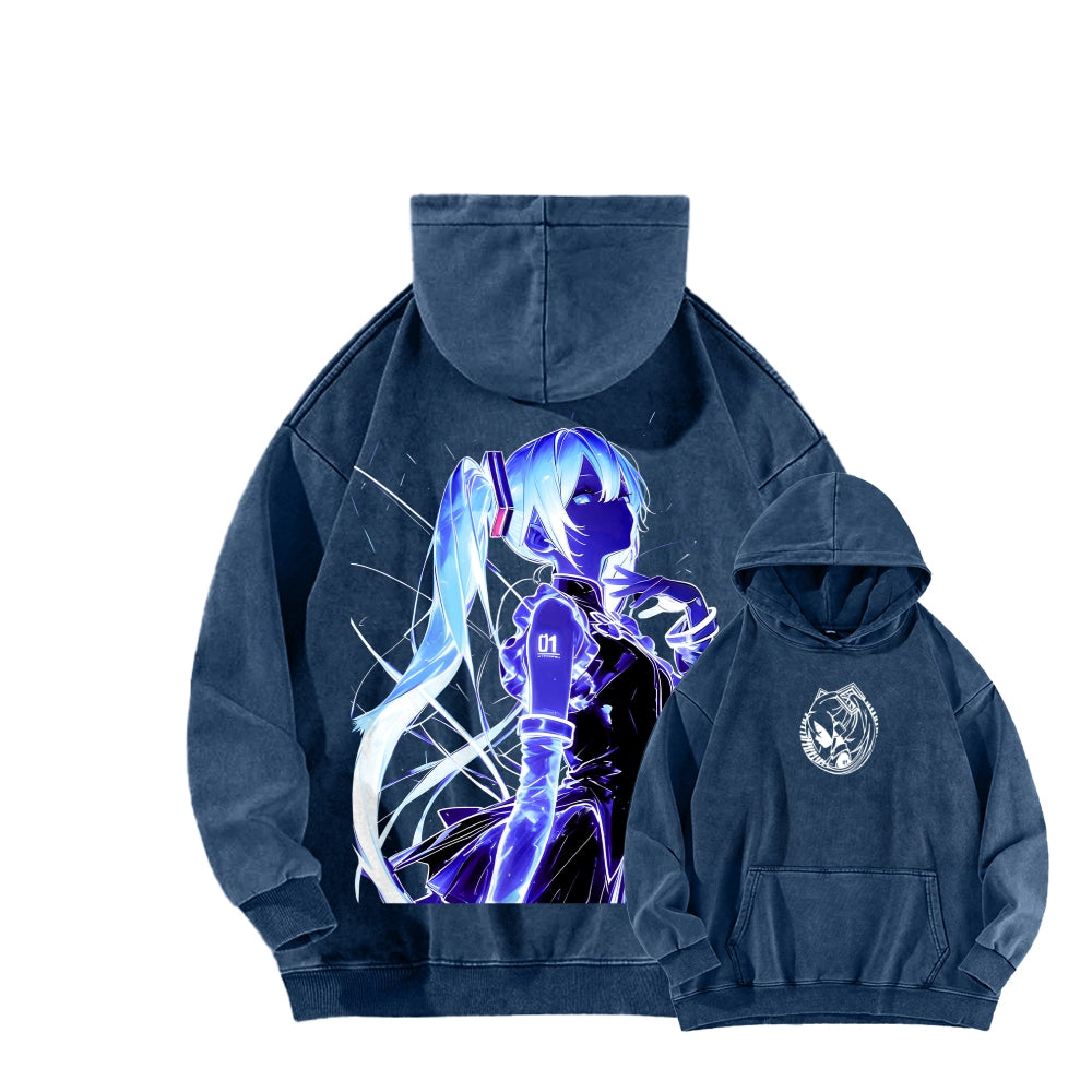 Hatsune Miku Unisex Washed Hoodie 2604011652