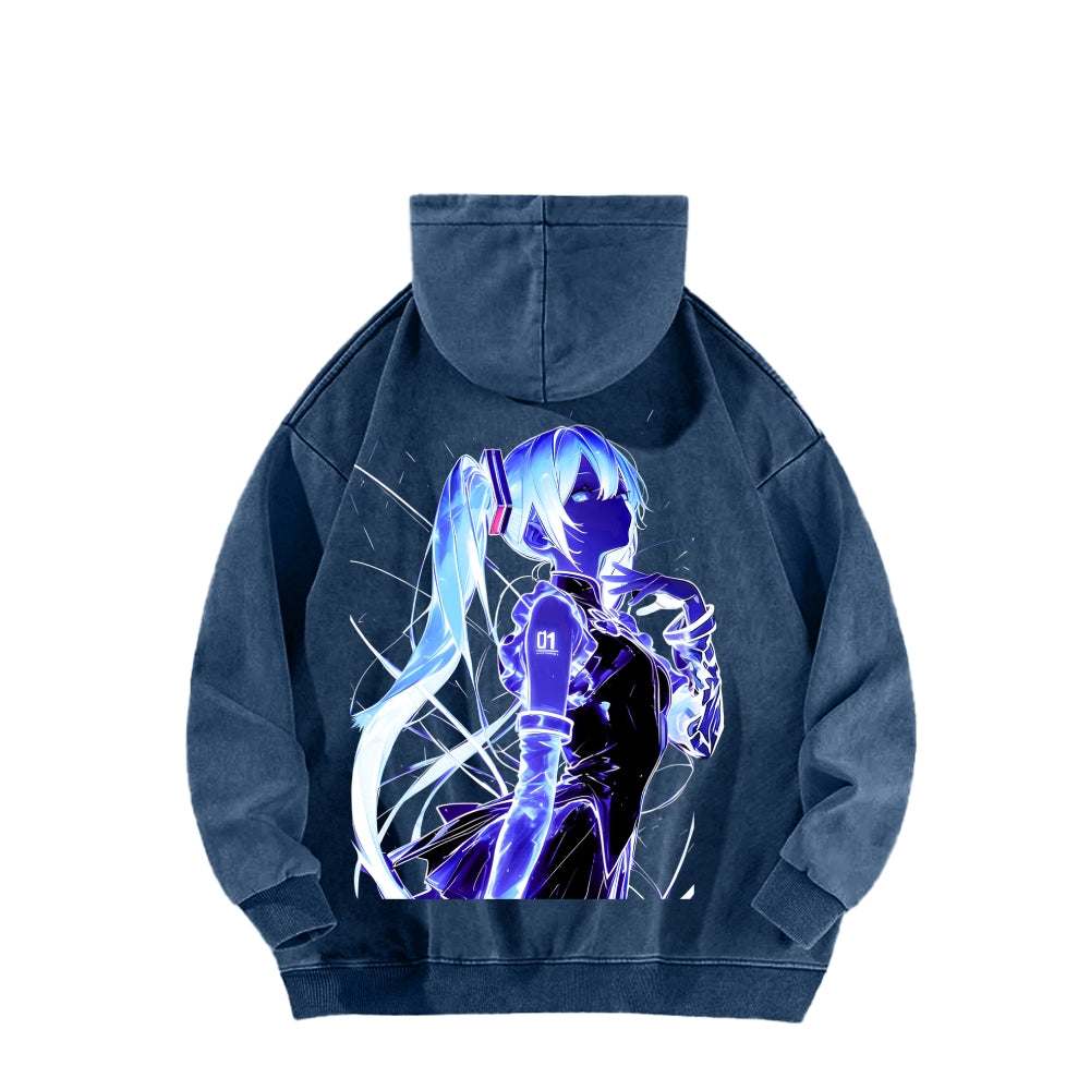 Hatsune Miku Unisex Washed Hoodie 2604011652