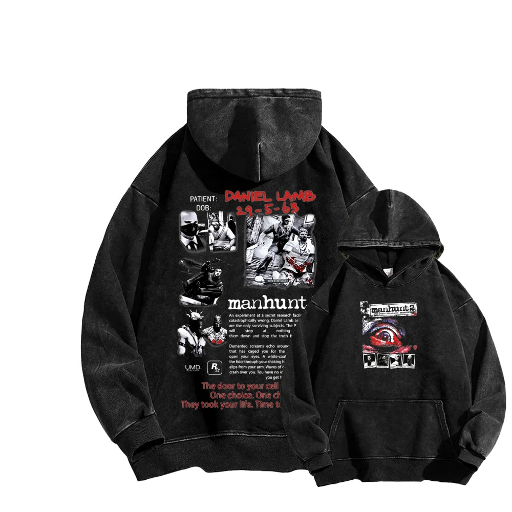 Manhunt Unisex Washed Hoodie 2604019246