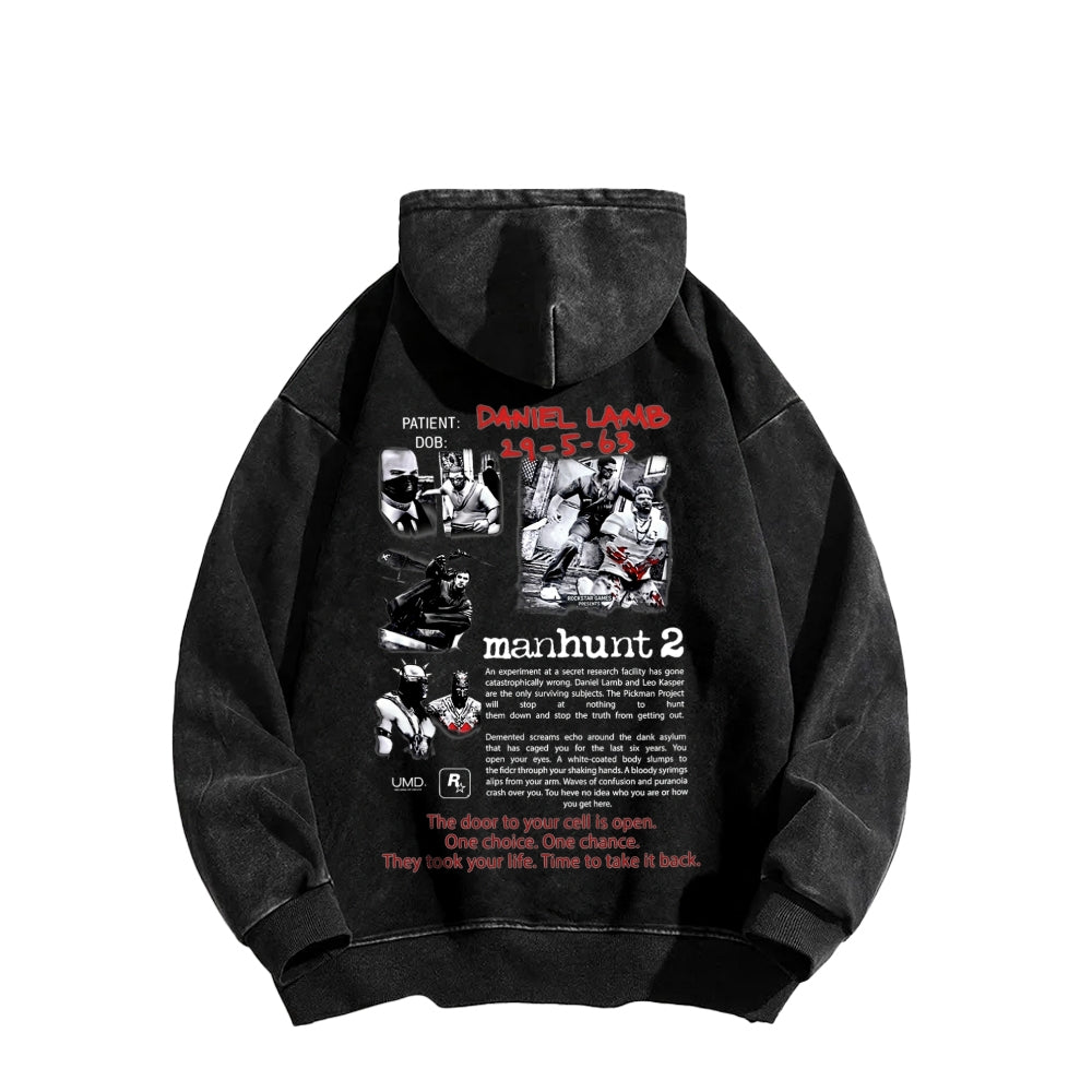 Manhunt Unisex Washed Hoodie 2604019246