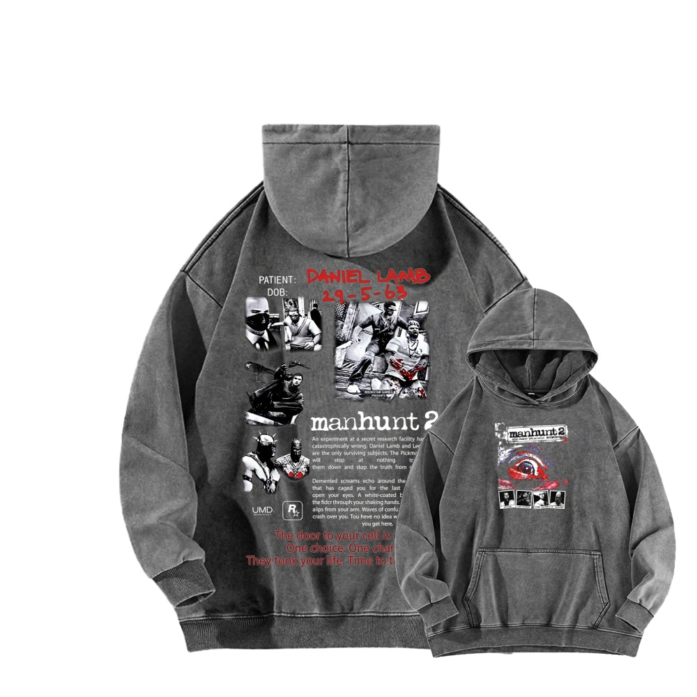 Manhunt Unisex Washed Hoodie 2604019246