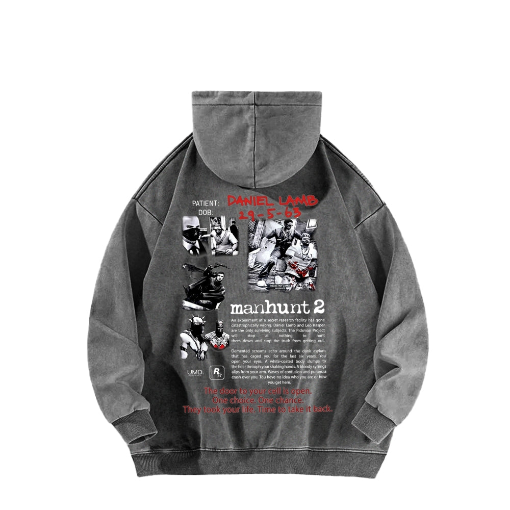 Manhunt Unisex Washed Hoodie 2604019246
