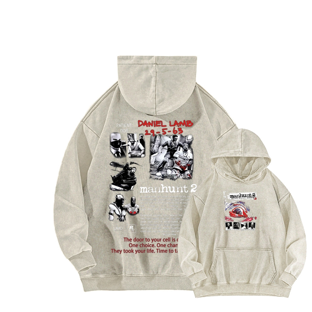 Manhunt Unisex Washed Hoodie 2604019246