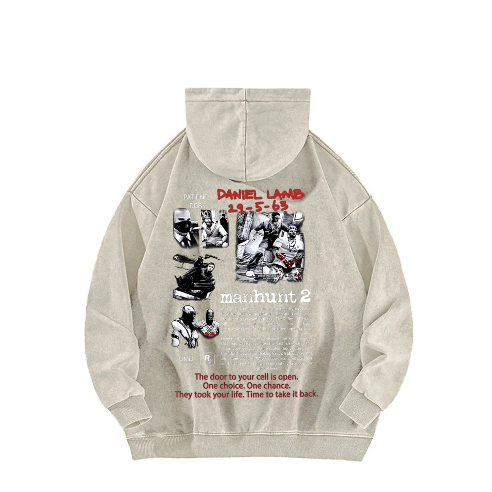Manhunt Unisex Washed Hoodie 2604019246
