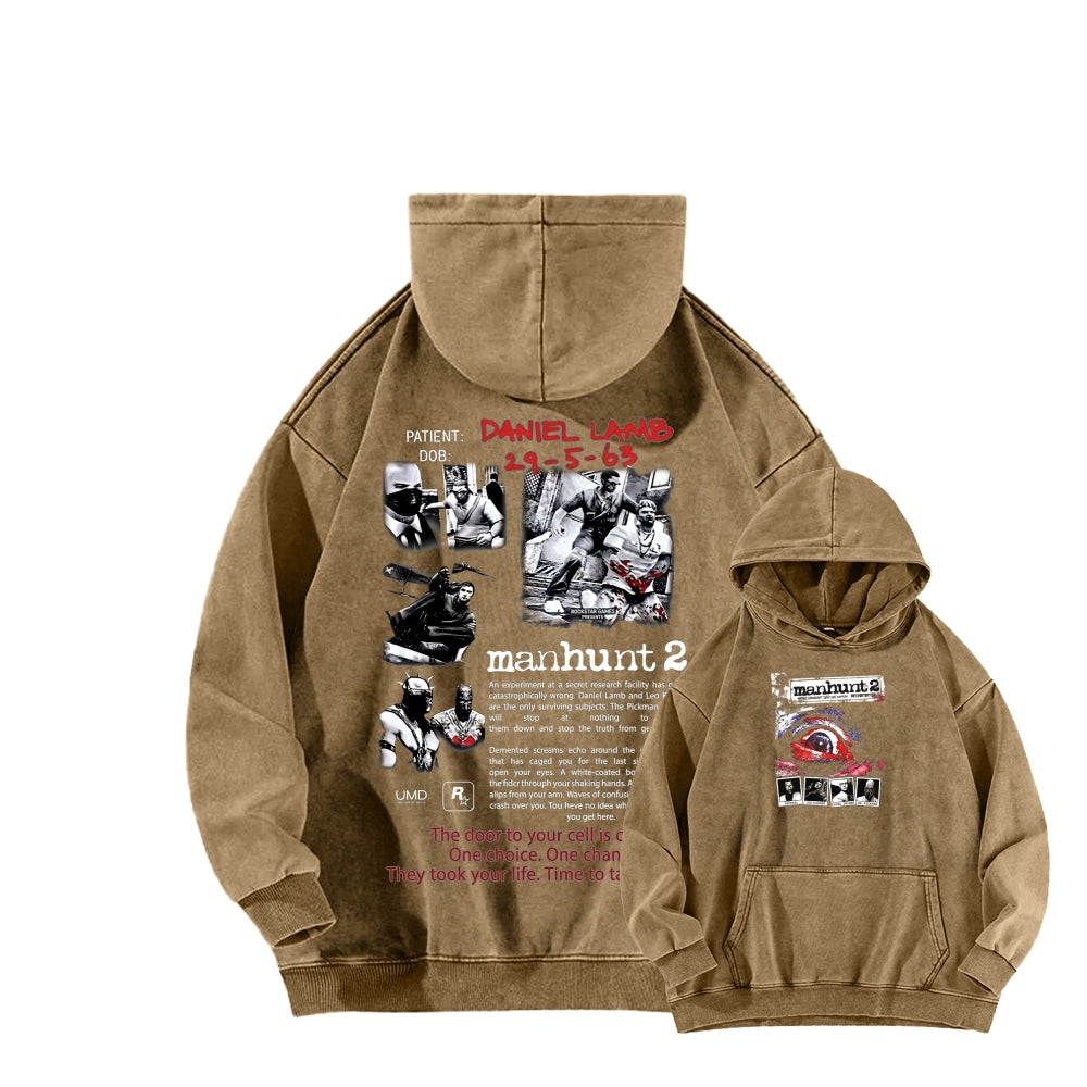 Manhunt Unisex Washed Hoodie 2604019246