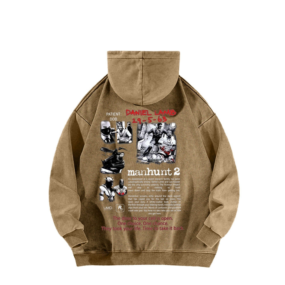 Manhunt Unisex Washed Hoodie 2604019246