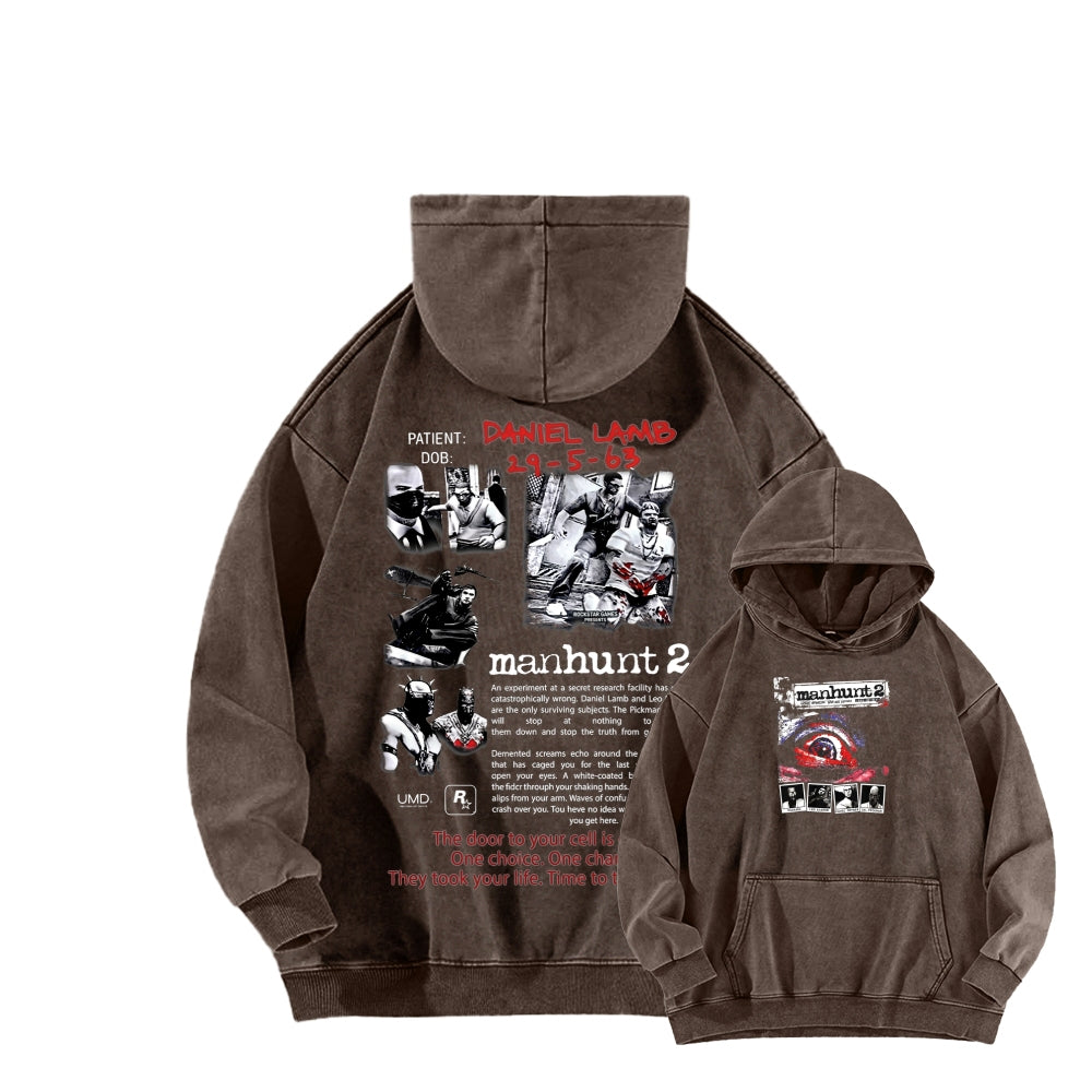 Manhunt Unisex Washed Hoodie 2604019246