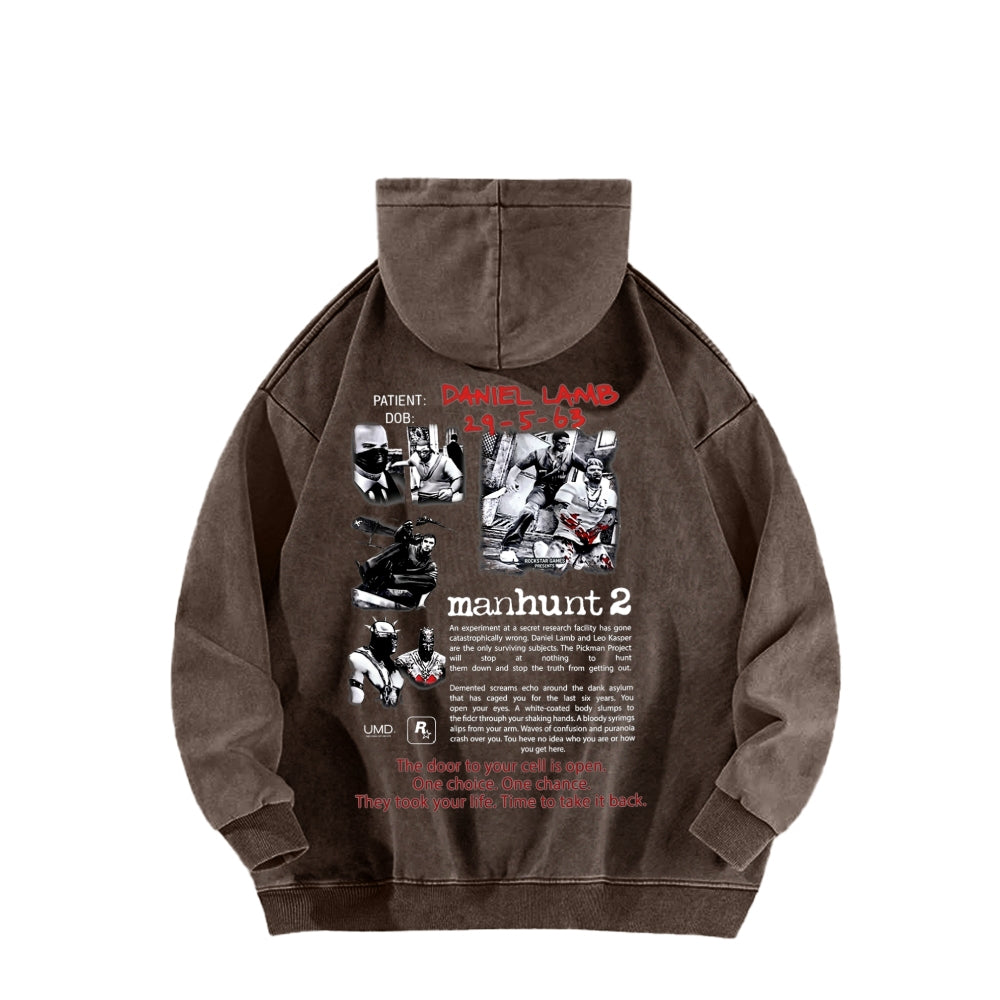 Manhunt Unisex Washed Hoodie 2604019246