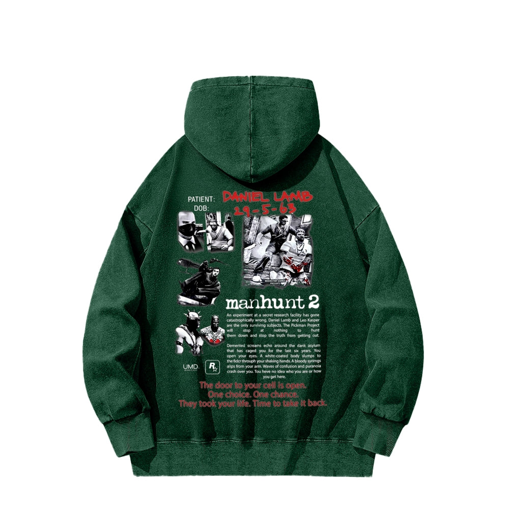 Manhunt Unisex Washed Hoodie 2604019246