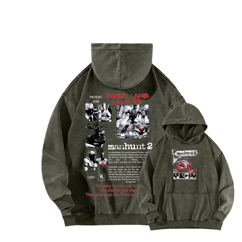 Manhunt Unisex Washed Hoodie 2604019246