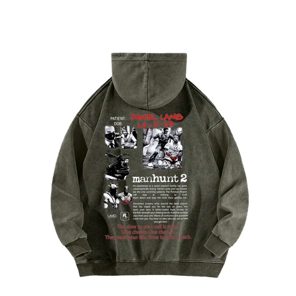 Manhunt Unisex Washed Hoodie 2604019246
