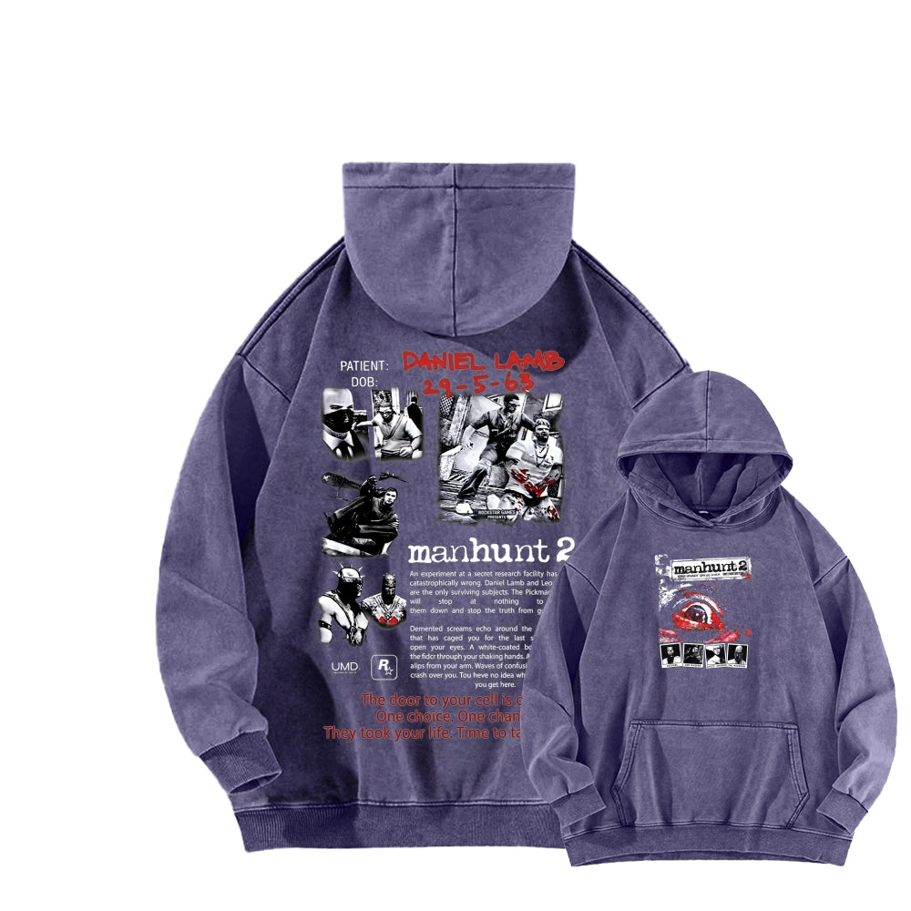 Manhunt Unisex Washed Hoodie 2604019246