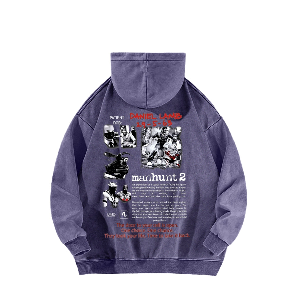 Manhunt Unisex Washed Hoodie 2604019246