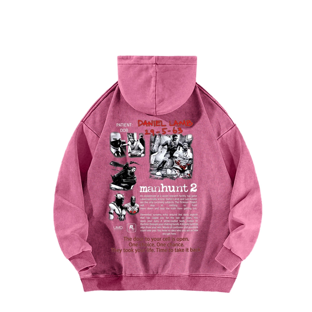 Manhunt Unisex Washed Hoodie 2604019246