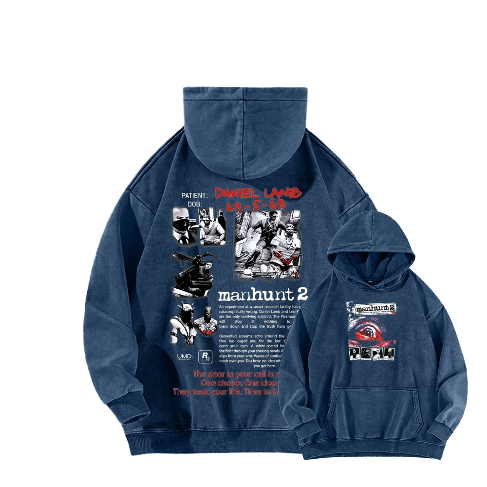 Manhunt Unisex Washed Hoodie 2604019246
