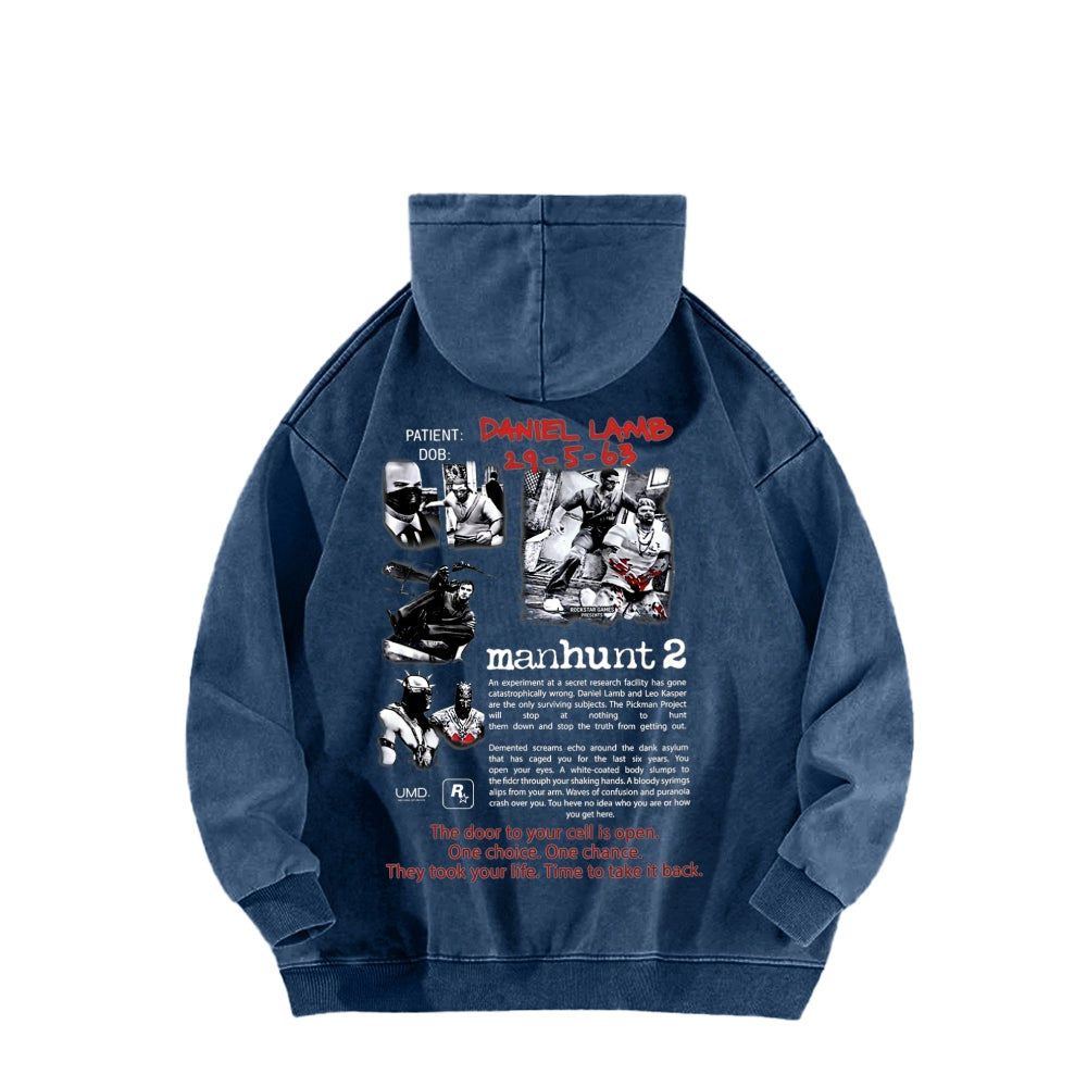 Manhunt Unisex Washed Hoodie 2604019246