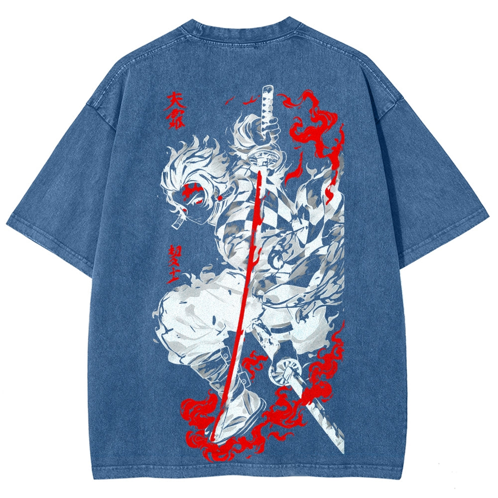 Demon Slayer Unisex Fit Washed T-Shirt 2605013389
