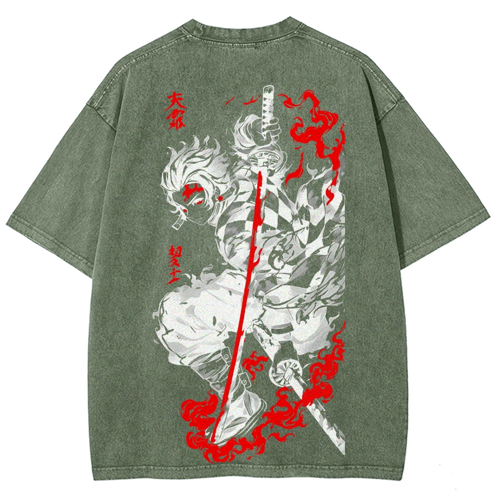 Demon Slayer Unisex Fit Washed T-Shirt 2605013389